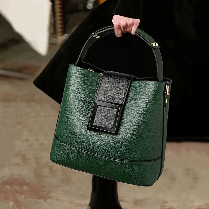 Edle Crossbody Handtasche Lederoptik mit Reißverschluss mit