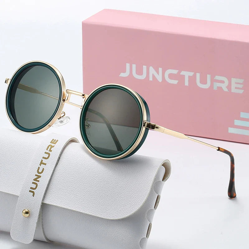 Klassische Sonnenbrille Rund Metall UV400 Verlaufsglas