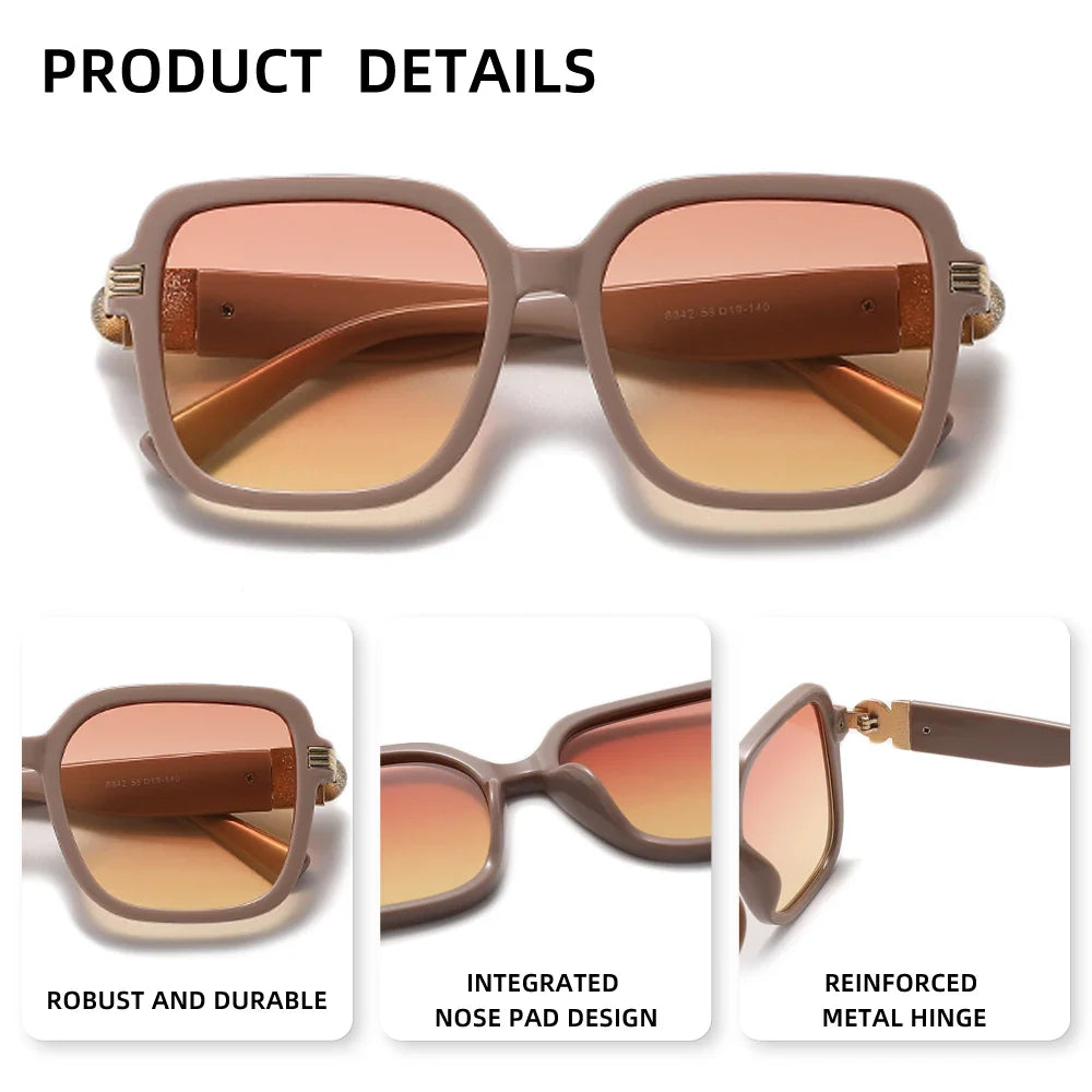 Trendige Sonnenbrille Eckig Metall UV400