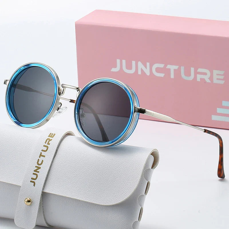Klassische Sonnenbrille Rund Metall UV400 Verlaufsglas