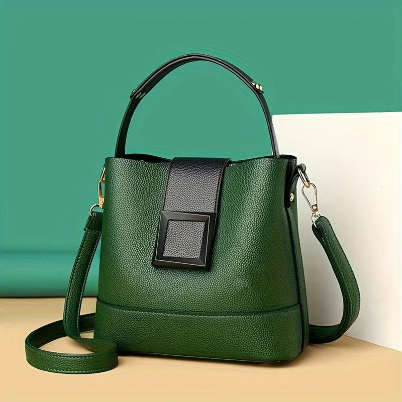 Edle Crossbody Handtasche Lederoptik mit Reißverschluss mit