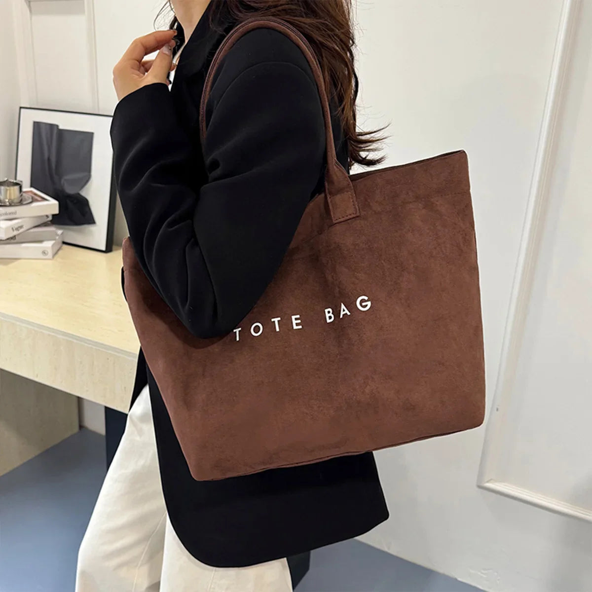 Edle Shopper Lederoptik mit Innenfächern