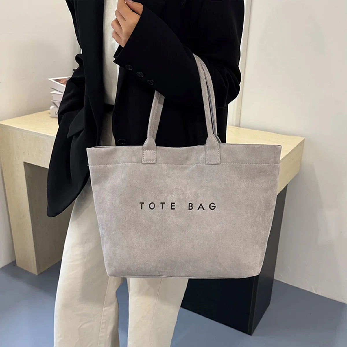 Edle Shopper Lederoptik mit Innenfächern