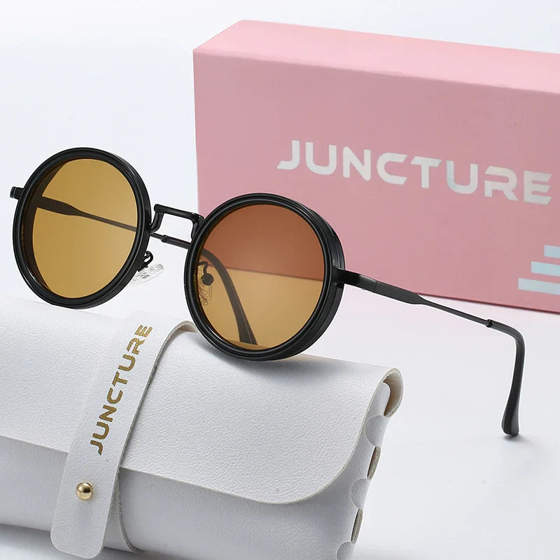 Klassische Sonnenbrille Rund Metall UV400 Verlaufsglas