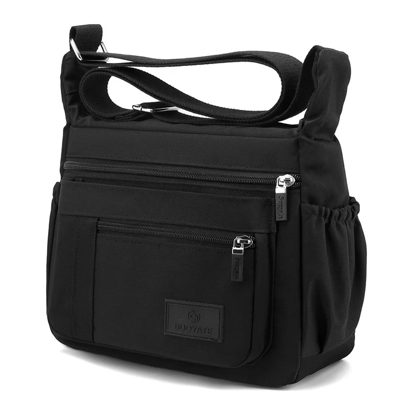 Robuste Crossbody Handtasche Nylon mit Reißverschluss mit